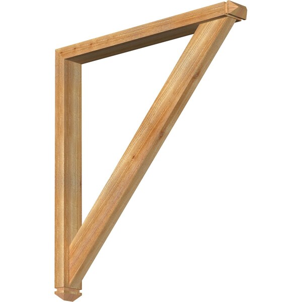 Ekena Millwork Traditional Arts and Crafts Rough Sawn Bracket w/ Offset Brace, Western Red Cedar, 4"W x 36"D x 40"H BKT0402X36X40TRA03RWR - main